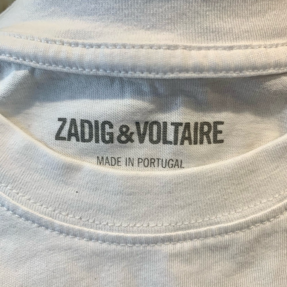 NEW ZADIG & VOLTAIRE T-SHIRT PALMIER ART FESTIVAL GRAPHIC COTTON SMALL - Picture 8 of 11